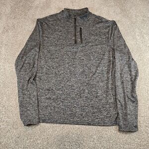 Exarus Mens 3XL Quarter Zip Pullover Gray Space Dye Performance Long Sleeve Top
